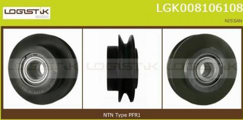 LGK LGK008106108 - Ремъчна шайба, генератор vvparts.bg