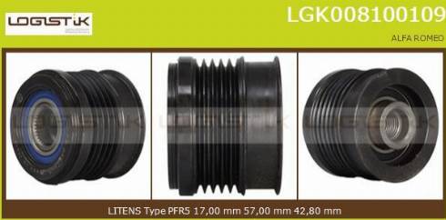 LGK LGK008100109 - Ремъчна шайба, генератор vvparts.bg