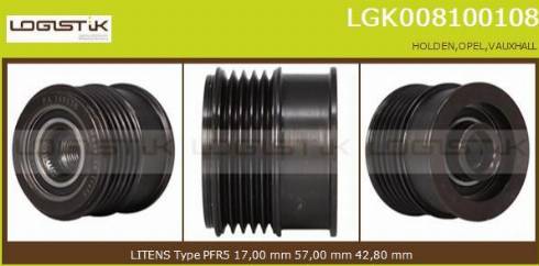 LGK LGK008100108 - Ремъчна шайба, генератор vvparts.bg