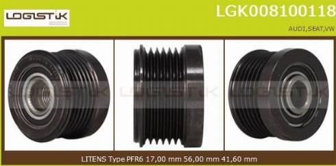 LGK LGK008100118 - Ремъчна шайба, генератор vvparts.bg