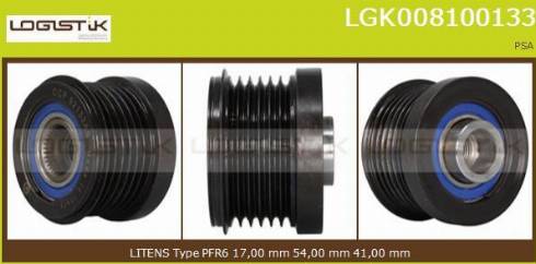 LGK LGK008100133 - Ремъчна шайба, генератор vvparts.bg