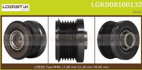LGK LGK008100132 - Ремъчна шайба, генератор vvparts.bg