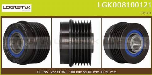 LGK LGK008100121 - Ремъчна шайба, генератор vvparts.bg