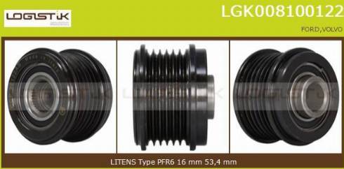 LGK LGK008100122 - Ремъчна шайба, генератор vvparts.bg