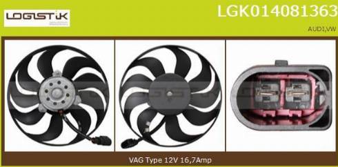 LGK LGK014081363 - Вентилатор, охлаждане на двигателя vvparts.bg