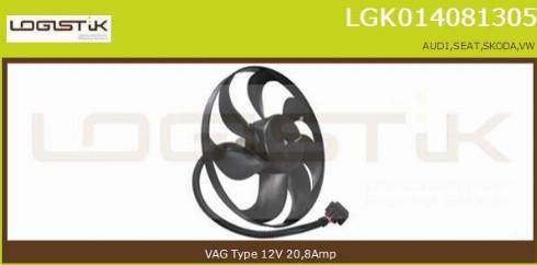 LGK LGK014081305 - Вентилатор, охлаждане на двигателя vvparts.bg