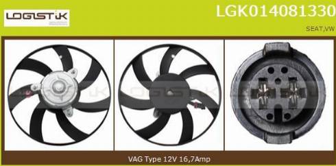 LGK LGK014081330 - Вентилатор, охлаждане на двигателя vvparts.bg