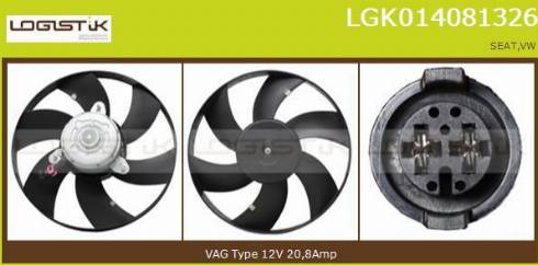 LGK LGK014081326 - Вентилатор, охлаждане на двигателя vvparts.bg
