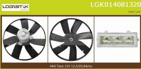 LGK LGK014081320 - Вентилатор, охлаждане на двигателя vvparts.bg