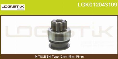 LGK LGK012043109 - Зъбно колелце, стартер vvparts.bg