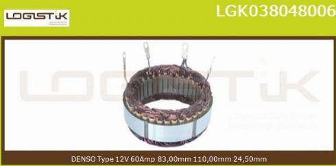 LGK LGK038048006 - Статор, генератор vvparts.bg