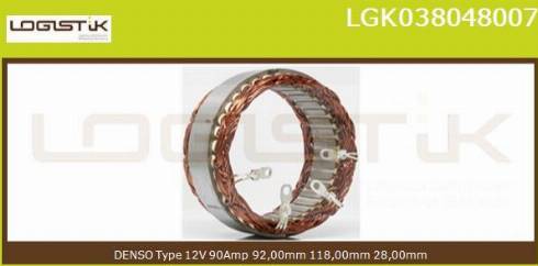 LGK LGK038048007 - Статор, генератор vvparts.bg