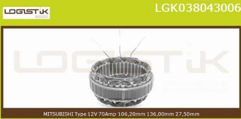 LGK LGK038043006 - Статор, генератор vvparts.bg