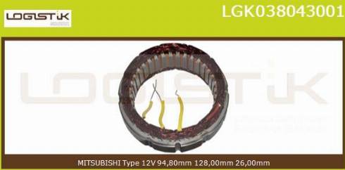 LGK LGK038043001 - Статор, генератор vvparts.bg