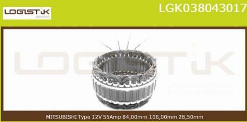 LGK LGK038043017 - Статор, генератор vvparts.bg