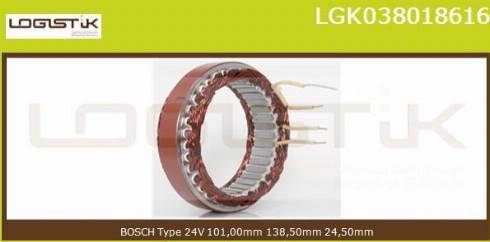 LGK LGK038018616 - Статор, генератор vvparts.bg