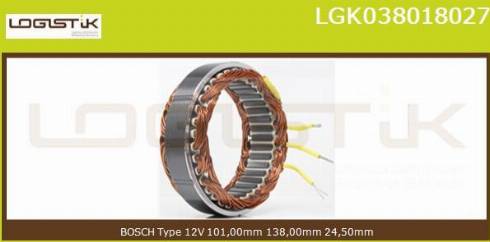 LGK LGK038018027 - Статор, генератор vvparts.bg