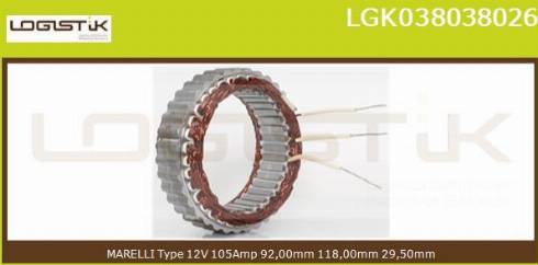 LGK LGK038038026 - Статор, генератор vvparts.bg