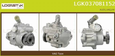 LGK LGK037081152 - Хидравлична помпа, кормилно управление vvparts.bg