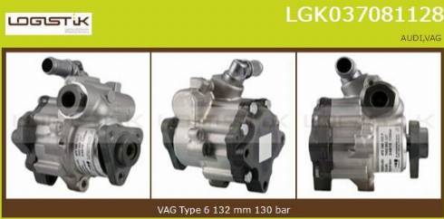 LGK LGK037081128 - Хидравлична помпа, кормилно управление vvparts.bg