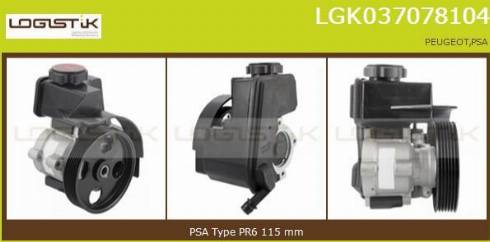 LGK LGK037078104 - Хидравлична помпа, кормилно управление vvparts.bg