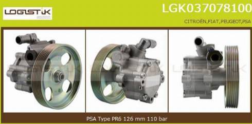 LGK LGK037078100 - Хидравлична помпа, кормилно управление vvparts.bg