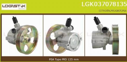 LGK LGK037078135 - Хидравлична помпа, кормилно управление vvparts.bg
