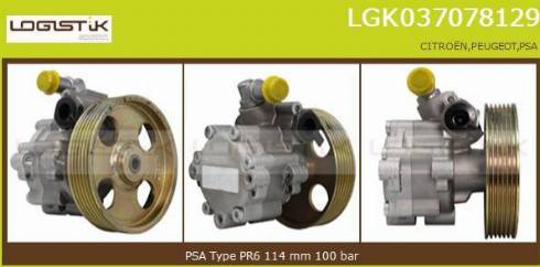 LGK LGK037078129 - Хидравлична помпа, кормилно управление vvparts.bg