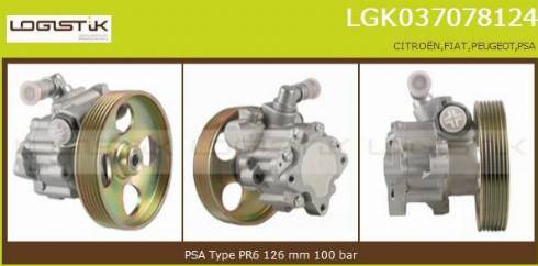 LGK LGK037078124 - Хидравлична помпа, кормилно управление vvparts.bg
