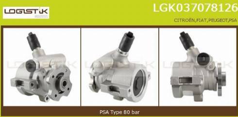 LGK LGK037078126 - Хидравлична помпа, кормилно управление vvparts.bg