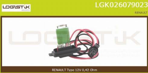 LGK LGK026079023 - Съпротивление, вентилатор за вътрешно пространство vvparts.bg