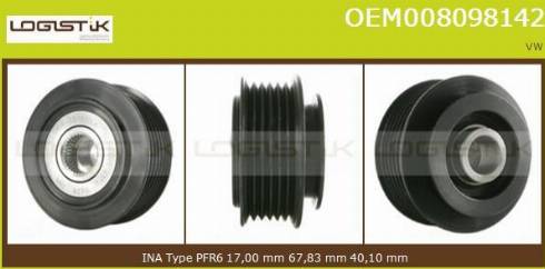 LGK OEM008098142 - Ремъчна шайба, генератор vvparts.bg