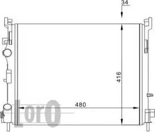 Loro 042-017-0047 - Радиатор, охлаждане на двигателя vvparts.bg