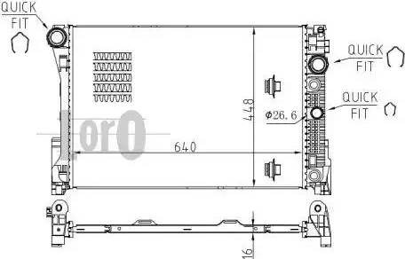 Loro 054-017-0052-B - Радиатор, охлаждане на двигателя vvparts.bg