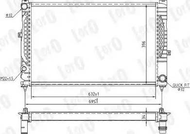 Loro 003-017-0046 - Радиатор, охлаждане на двигателя vvparts.bg