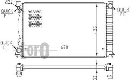 Loro 003-017-0036-B - Радиатор, охлаждане на двигателя vvparts.bg