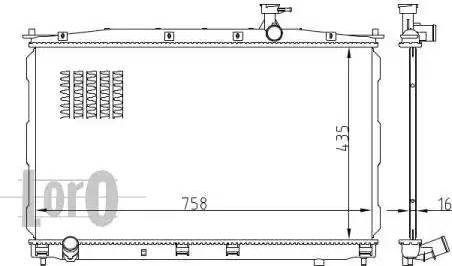 Loro 019-017-0020-B - Радиатор, охлаждане на двигателя vvparts.bg