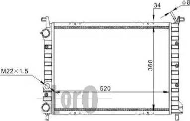 Loro 016-017-0011 - Радиатор, охлаждане на двигателя vvparts.bg