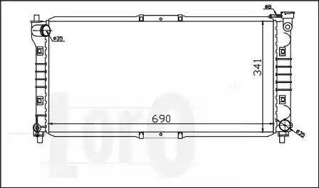 Loro 030-017-0011 - Радиатор, охлаждане на двигателя vvparts.bg