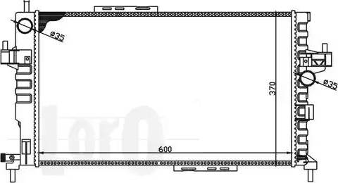 Loro 037-017-0044 - Радиатор, охлаждане на двигателя vvparts.bg