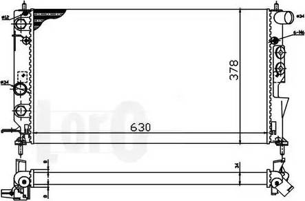 Loro 037-017-0013 - Радиатор, охлаждане на двигателя vvparts.bg