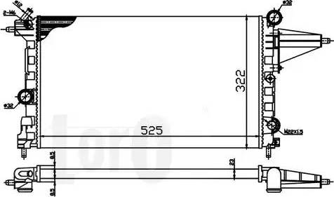 Loro 037-017-0033 - Радиатор, охлаждане на двигателя vvparts.bg