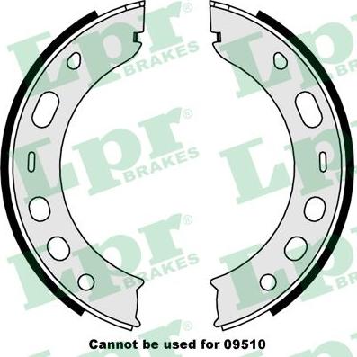 LPR 09000 - Комплект спирачна челюст, ръчна спирачка vvparts.bg