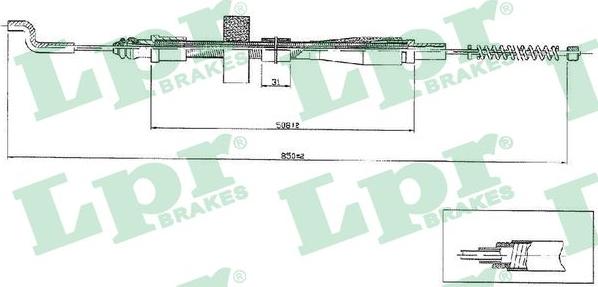 LPR C0971B - Жило, ръчна спирачка vvparts.bg