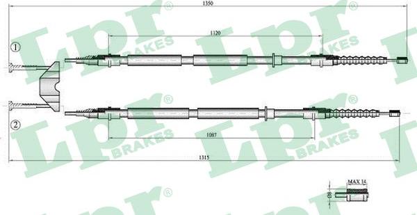 LPR C0537B - Жило, ръчна спирачка vvparts.bg