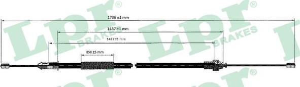 LPR C0612B - Жило, ръчна спирачка vvparts.bg