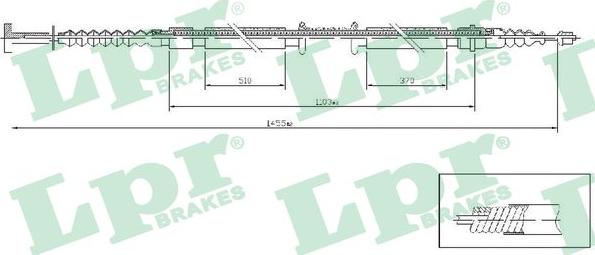 LPR C1238B - Жило, ръчна спирачка vvparts.bg