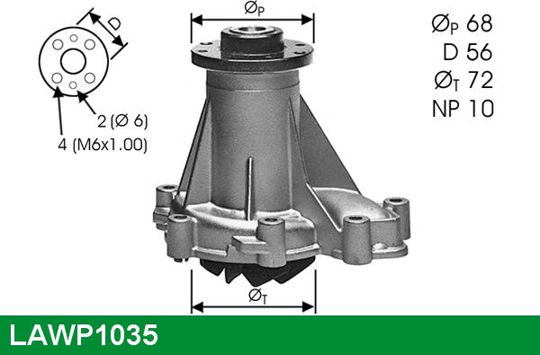 LUCAS LAWP1035 - Водна помпа vvparts.bg