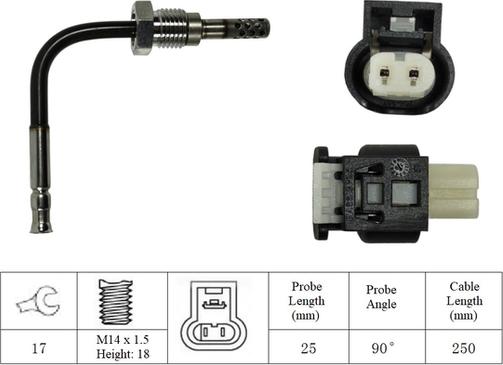 LUCAS LGS6001 - Датчик, температура на изгорелите газове vvparts.bg