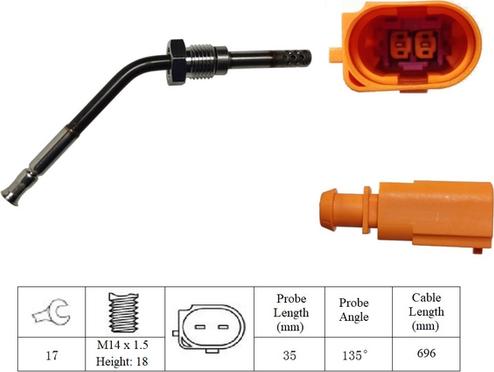 LUCAS LGS7076 - Датчик, температура на изгорелите газове vvparts.bg